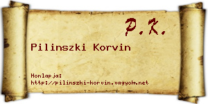 Pilinszki Korvin névjegykártya